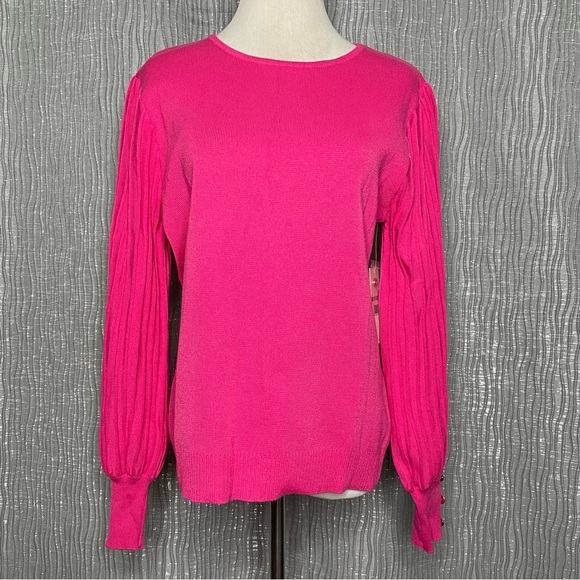 Nanette Lepore pleated sleeve pullover sweater - Picture 2 of 9